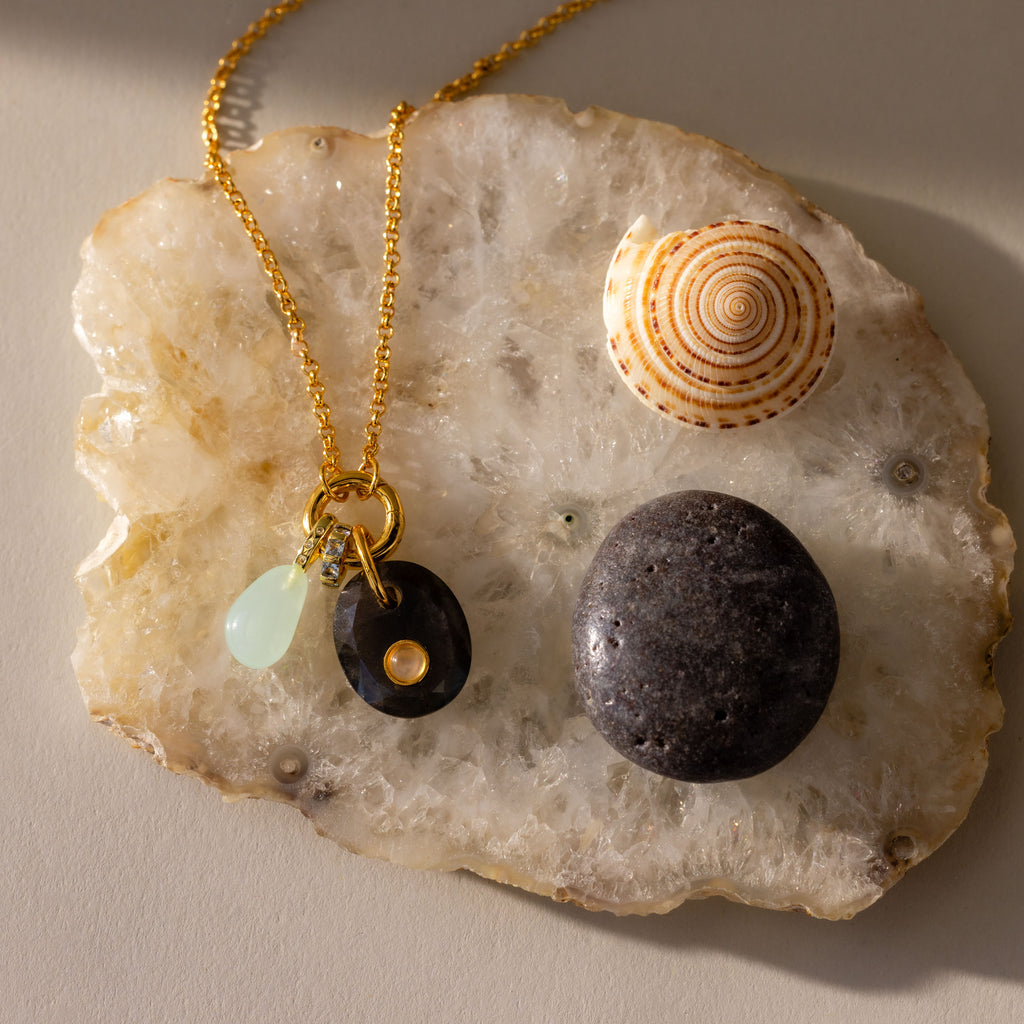 Moonstone Labradorite Charm