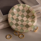 Green Checkered Jewelry Dish