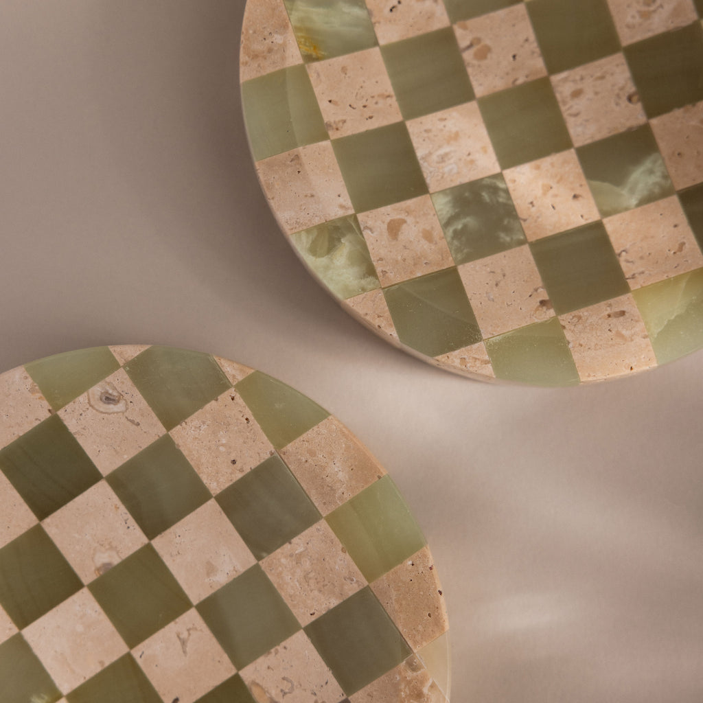 Green Checkered Jewelry Dish