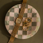 Green Checkered Jewelry Dish