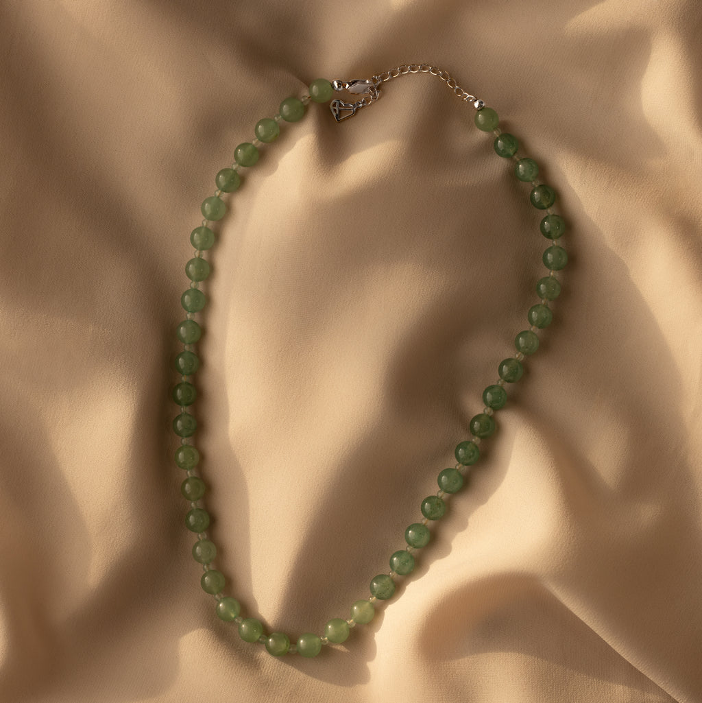 Aventurine Choker Necklace in Silver