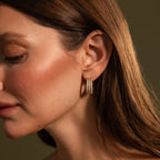 Pave Trio Hoops in 18K Gold