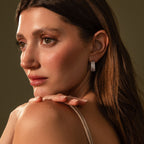 Pave Trio Hoops in Silver
