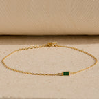 Pulsera con piedras de nacimiento de talla baguette