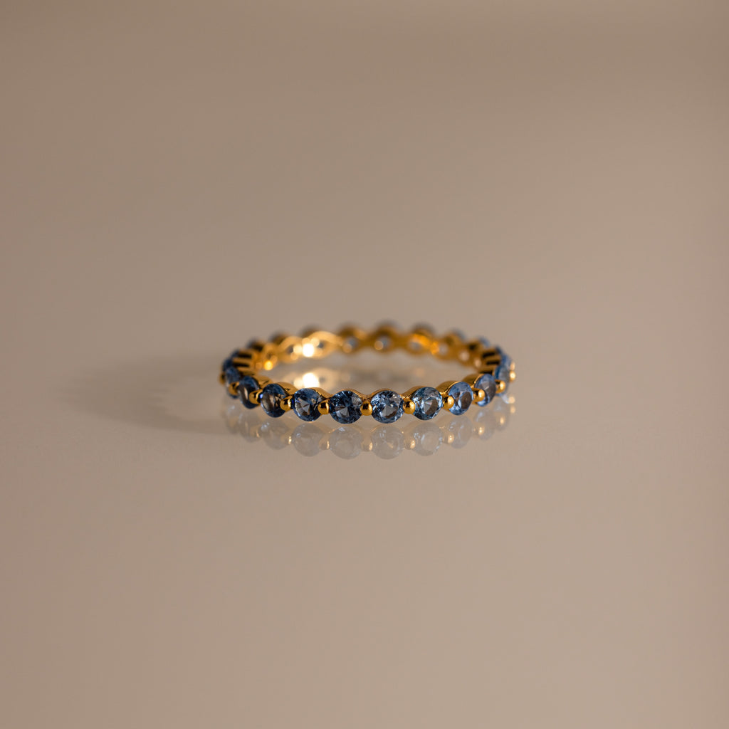 Lace Eternity Blue Zircon Ring