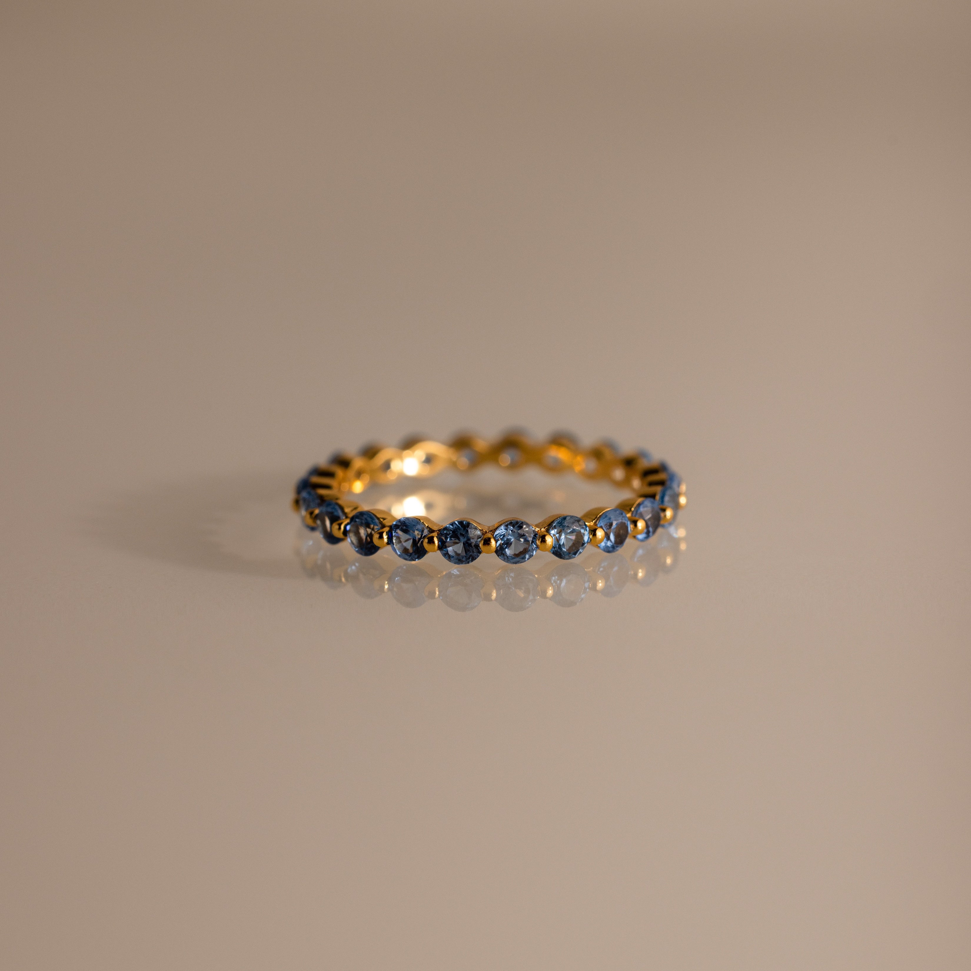 Lace Eternity Blue Zircon Ring