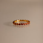 Lace Eternity Garnet Ring