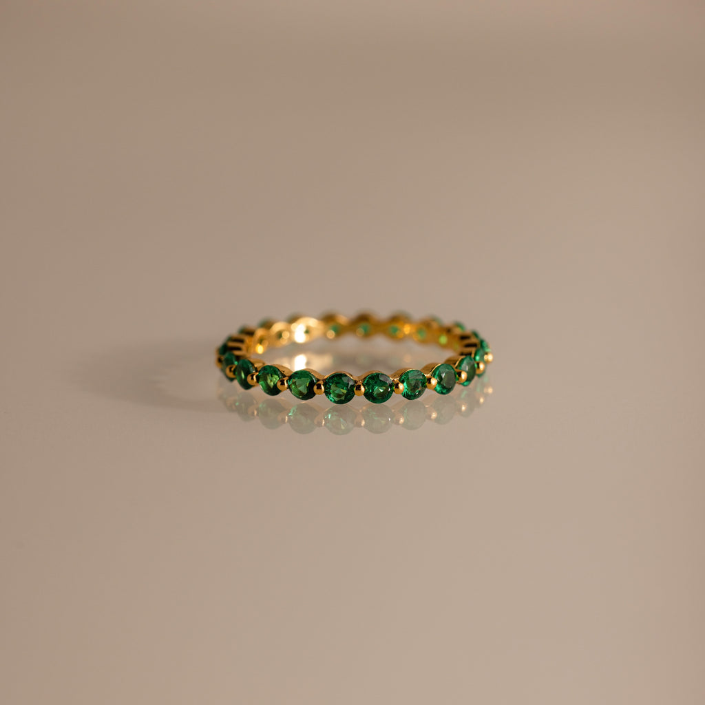 Lace Eternity Emerald Ring