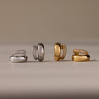 Duo Pave Dome Studs in Mixed Metal