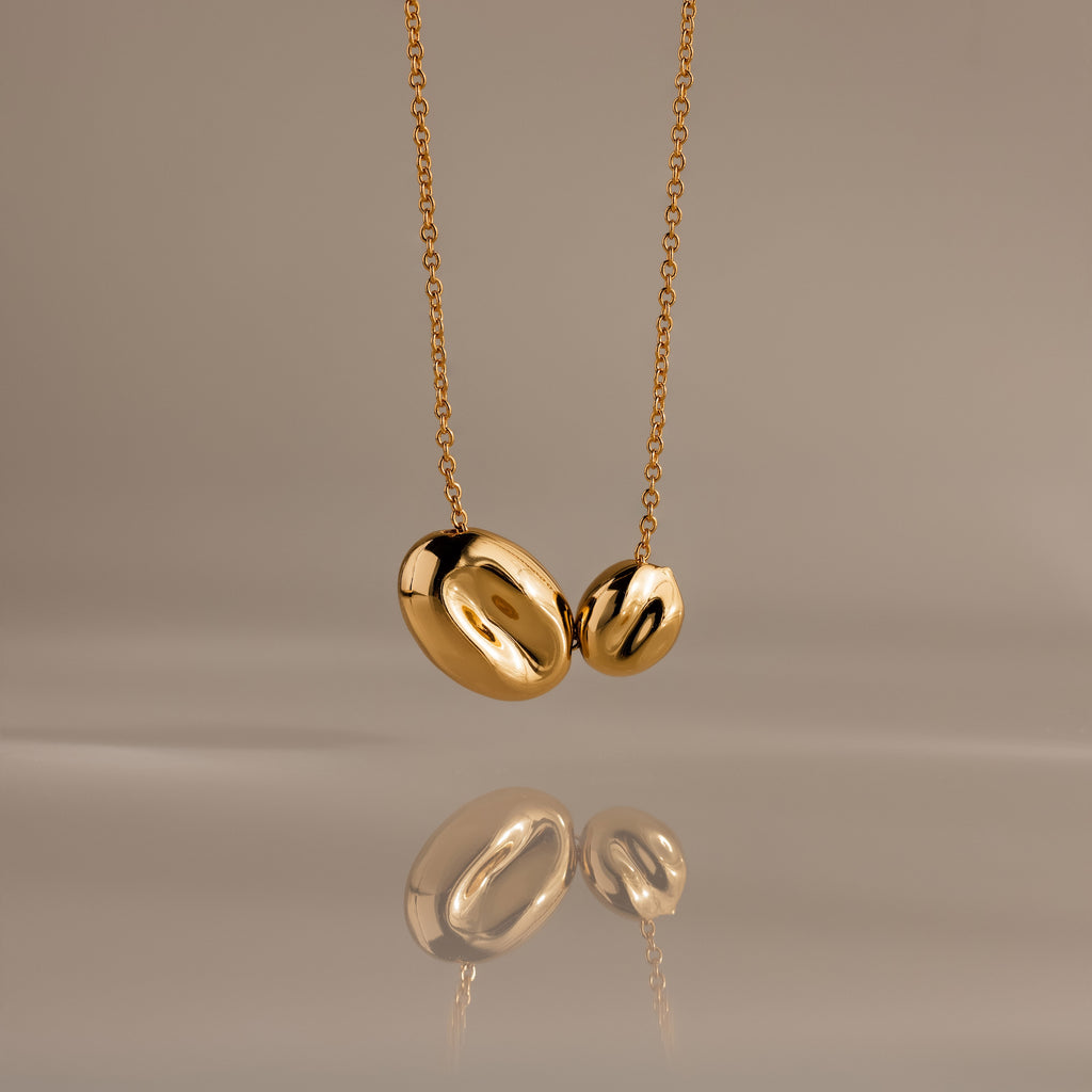 Duo Pebble Necklace in 18K Gold