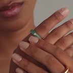 Bague en diamant et jade