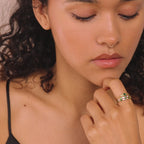 Conjunto de anillos apilables de esmeralda
