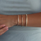 Ribbed Diamond Bangle