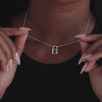 Padlock Necklace in Silver