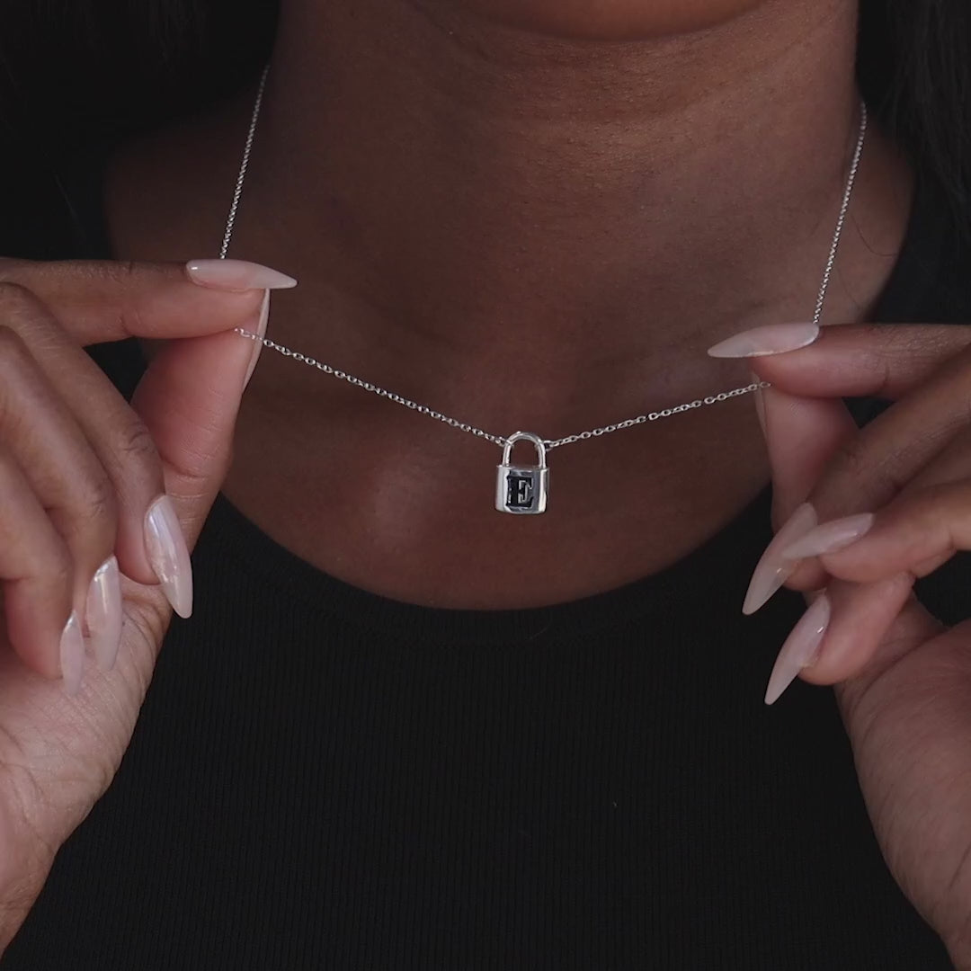 Padlock Necklace in Silver