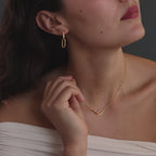 Linked Charm Necklace and Earrings Set in 18K Gold