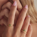Ensemble de bagues délicates en jade