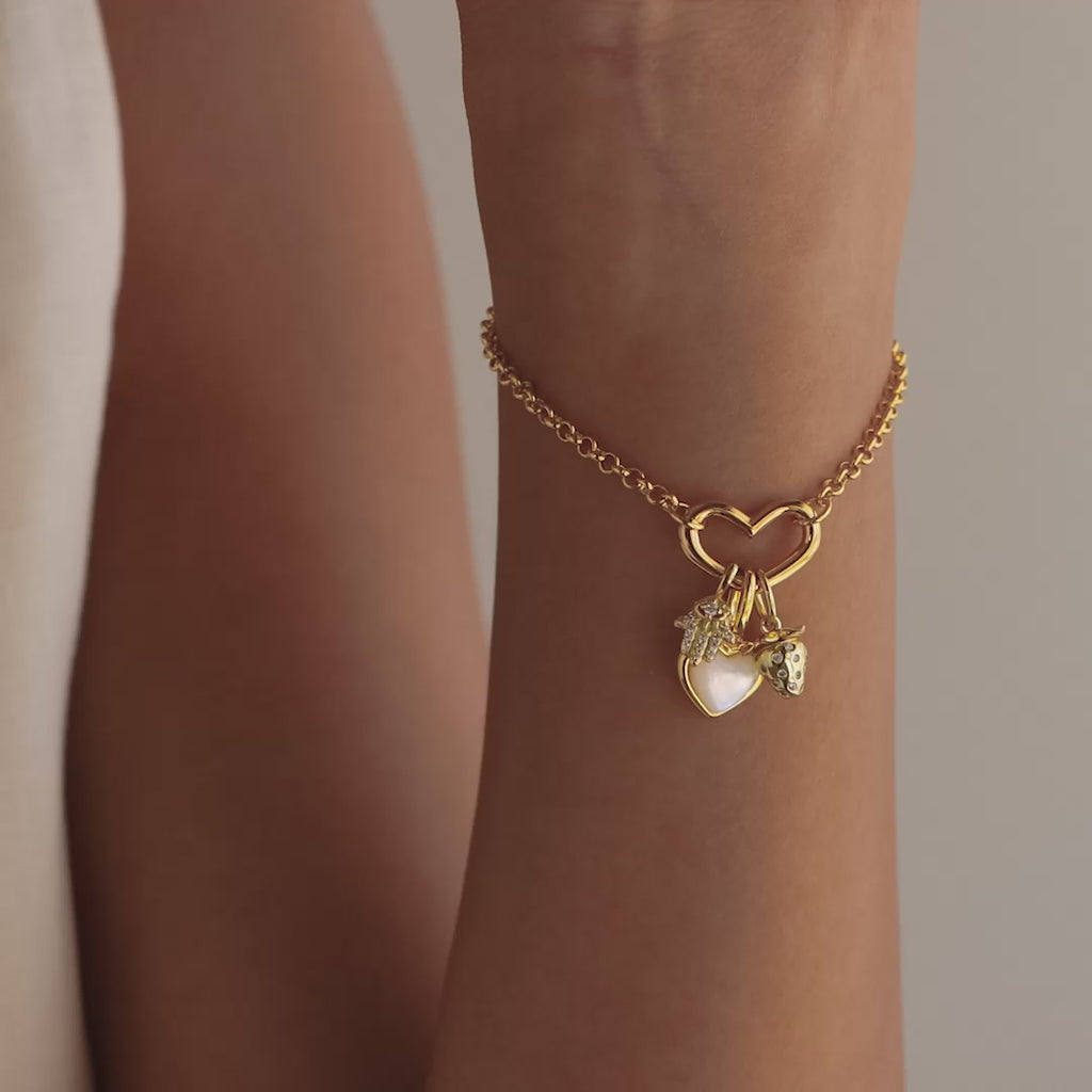 Strawberry Diamond Charm in 18K Gold