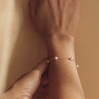 Pearl Station Bracelet in Silver