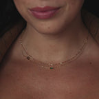 Collier avec pierre de naissance initiale baguette