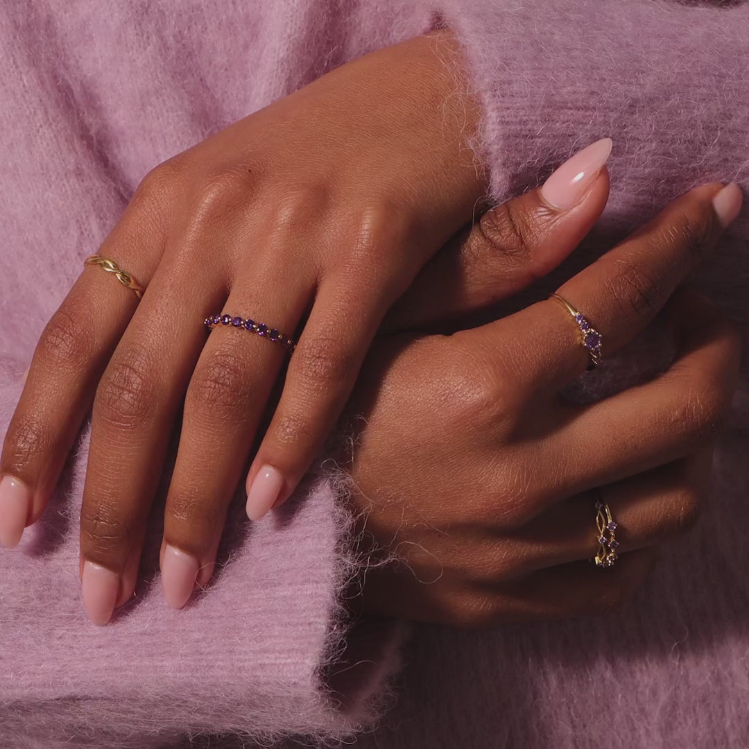 Lace Eternity Blue Zircon Ring