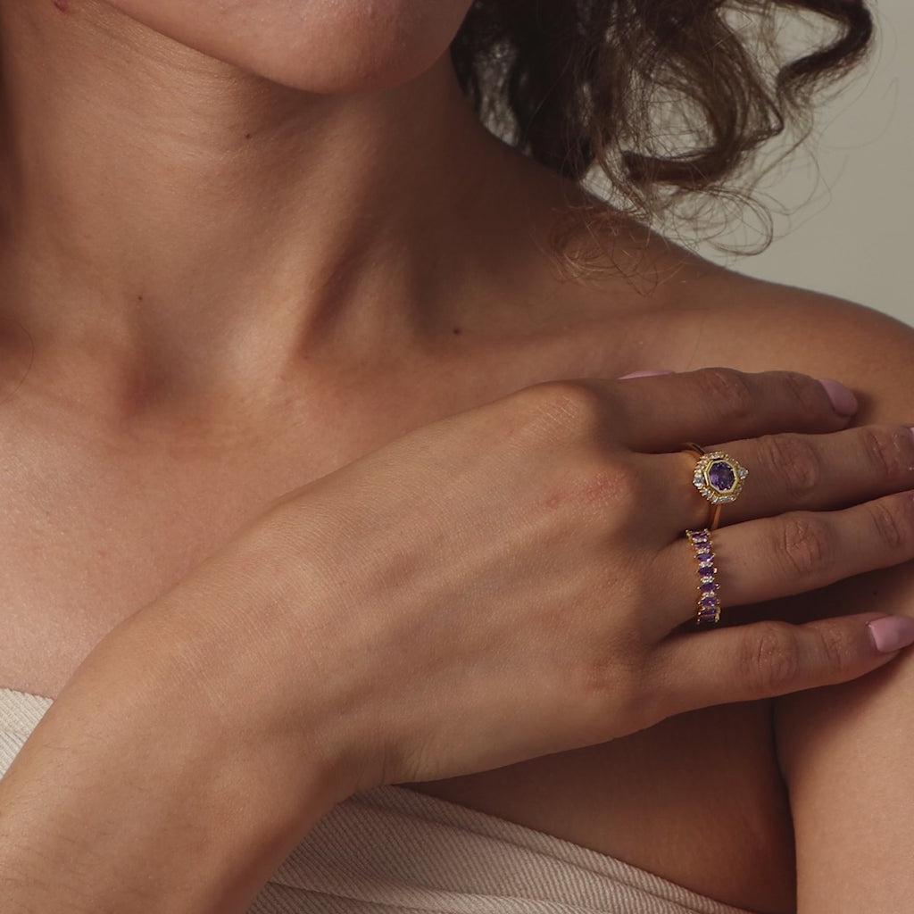 Celestial Alexandrite Halo Ring