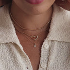 Dainty Pave Letter Necklace in 18K Gold