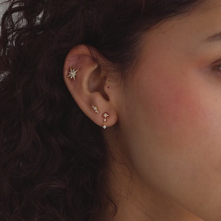 Diamond Starburst Drop Studs