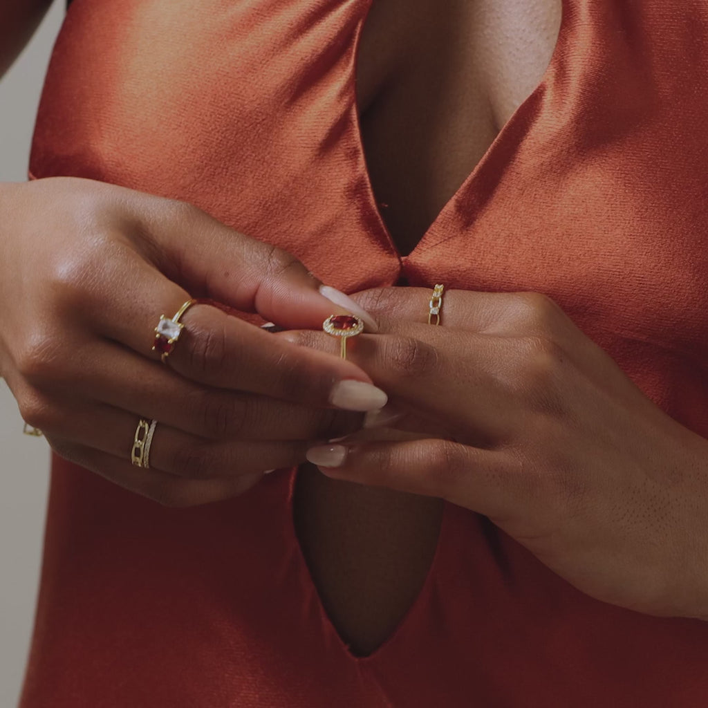Pave Garnet Ring