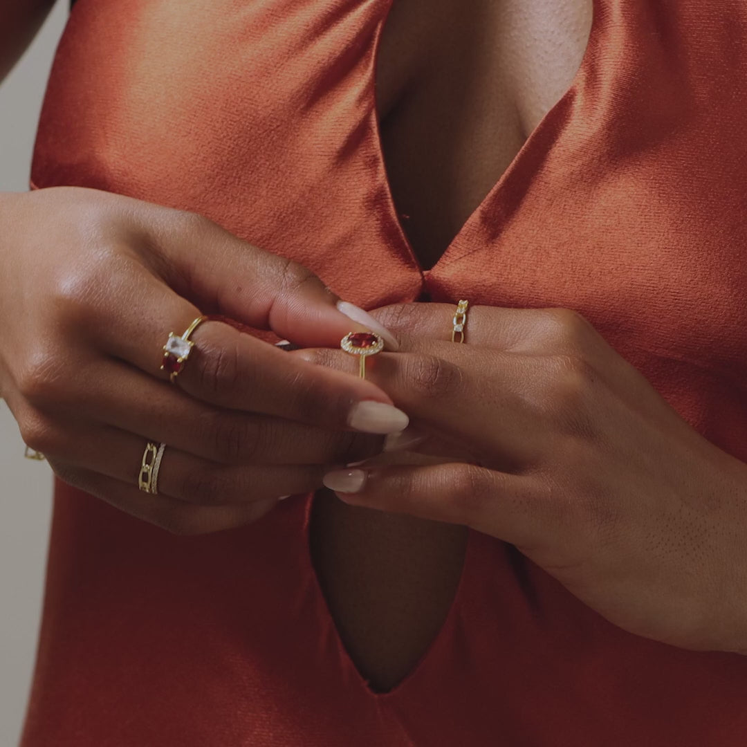 Pave Garnet Ring