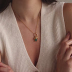 Malachite Beetle Charm in 18K Gold