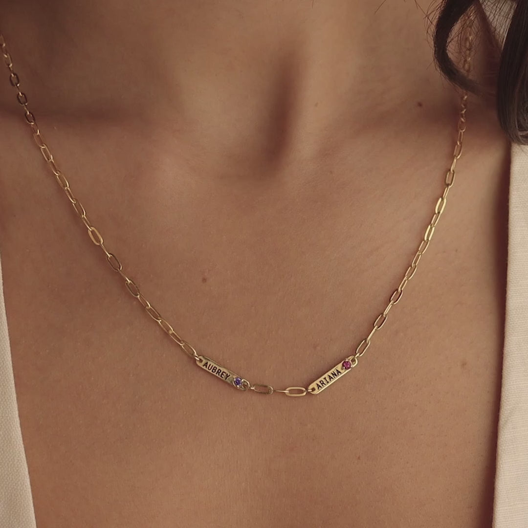 Mini Name Birthstone Necklace