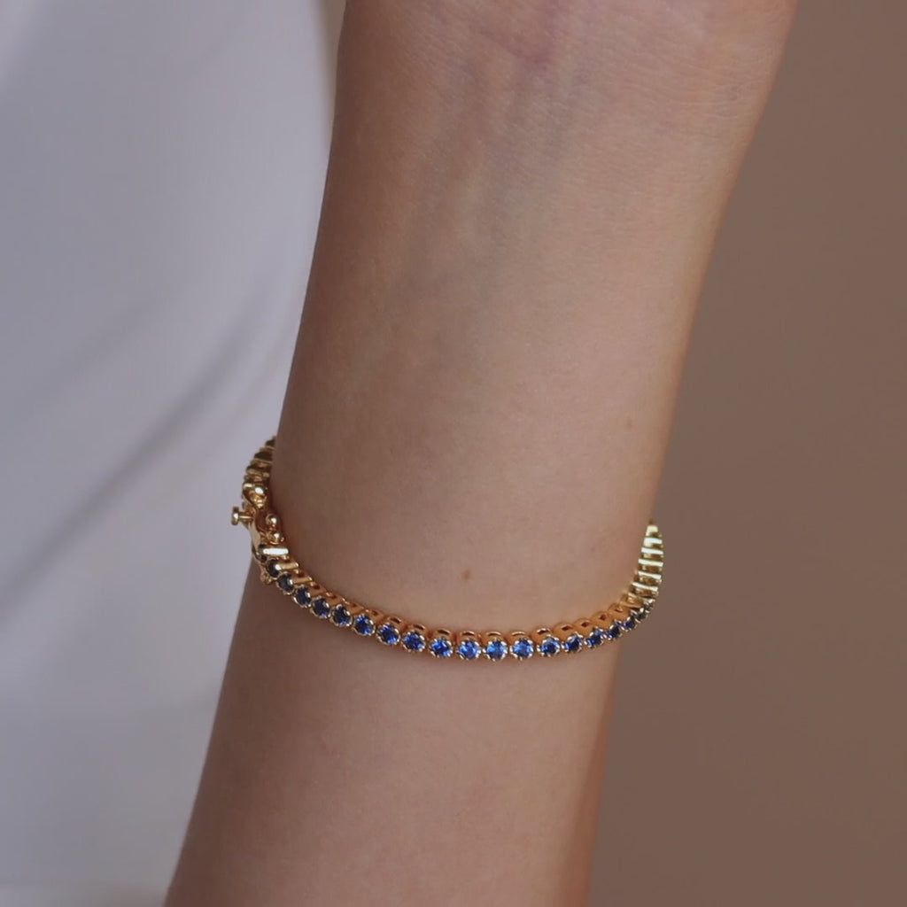 Blue Diamond Tennis Bracelet