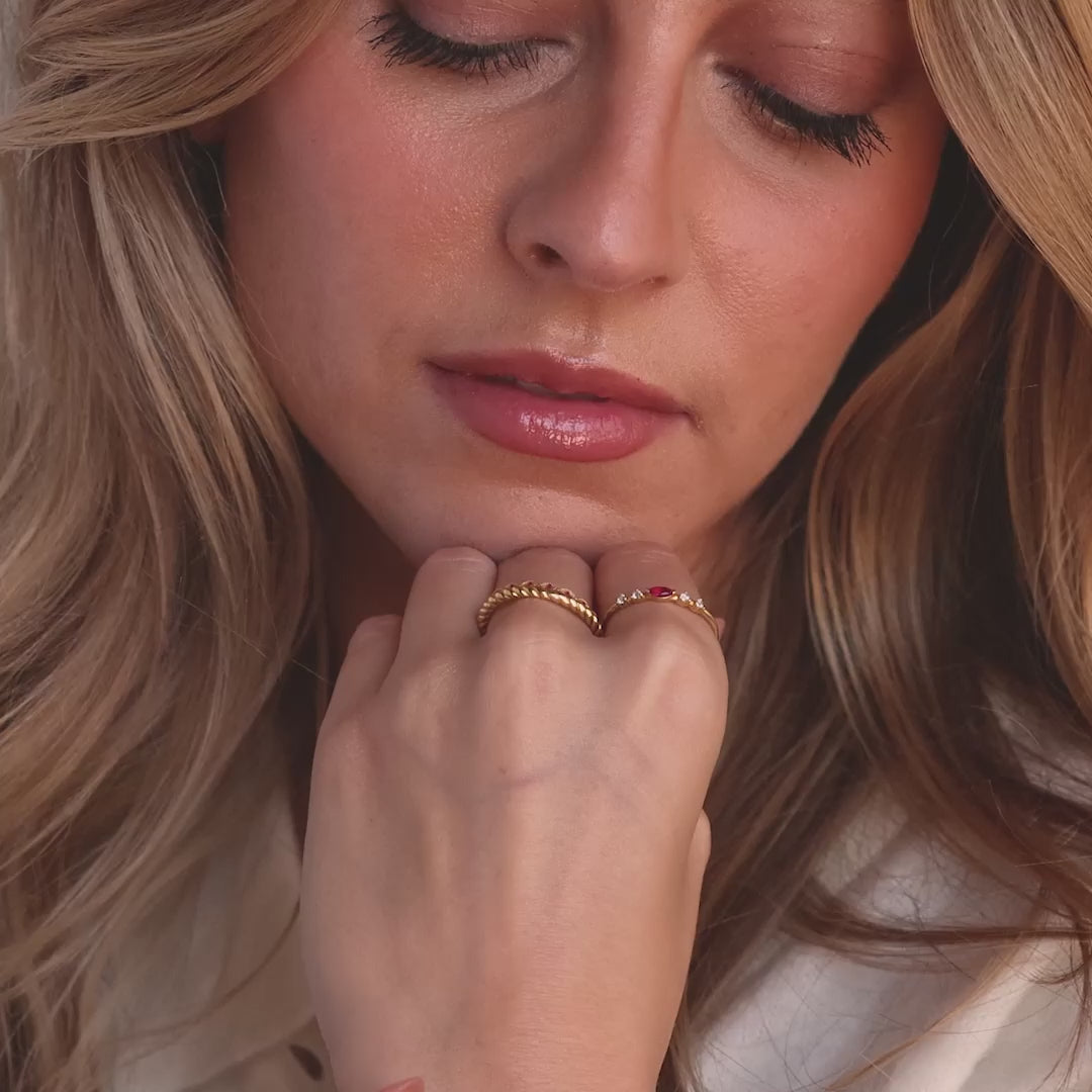Dainty Marquise Birthstone Ring