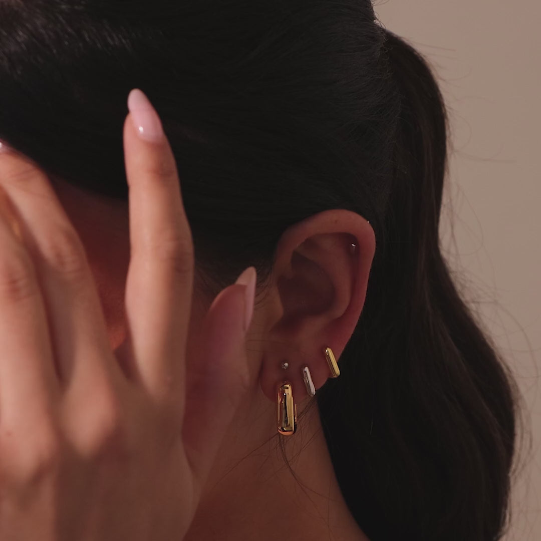 Bold Link Hoops in Mixed Metal