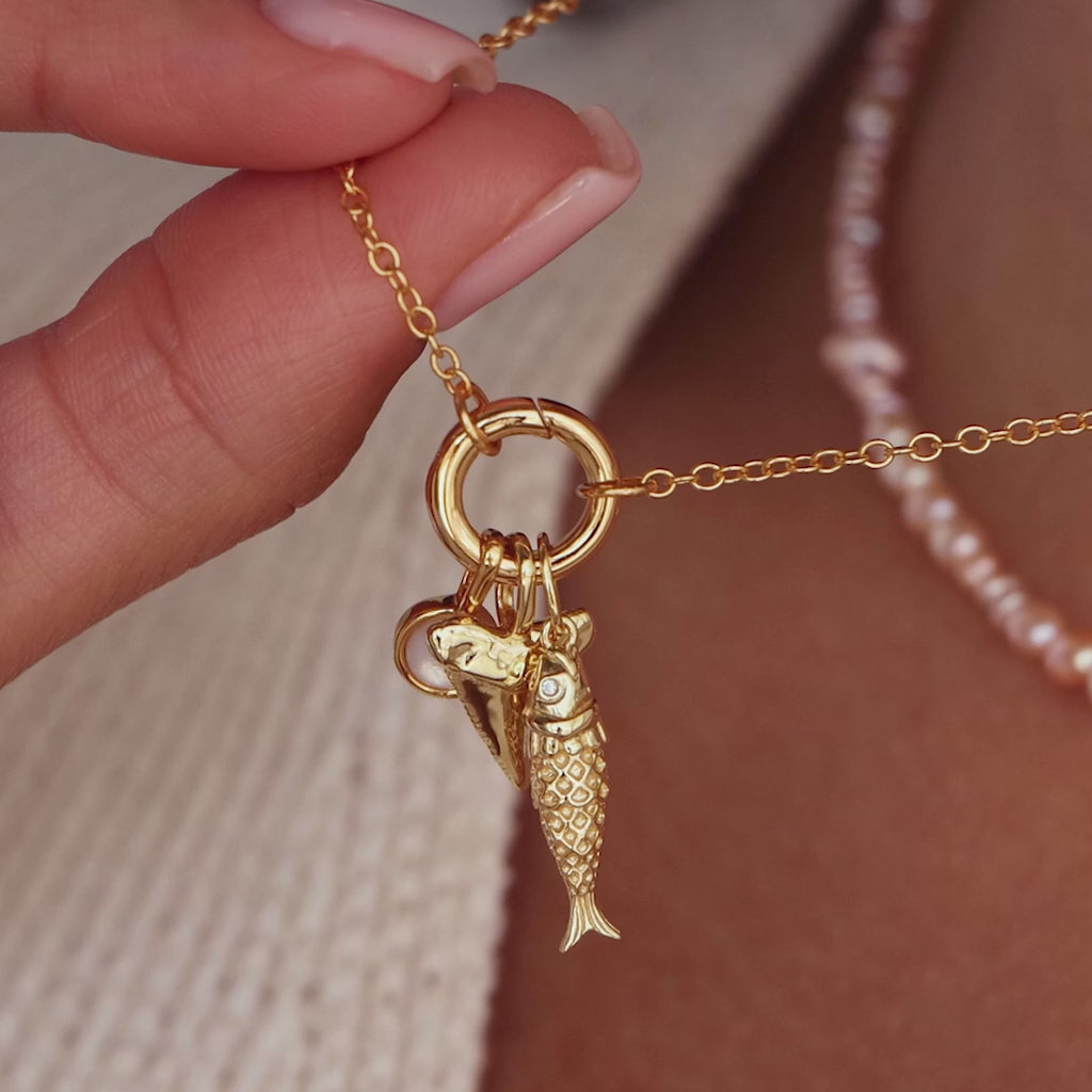 Shark Tooth Charm in 18K Gold