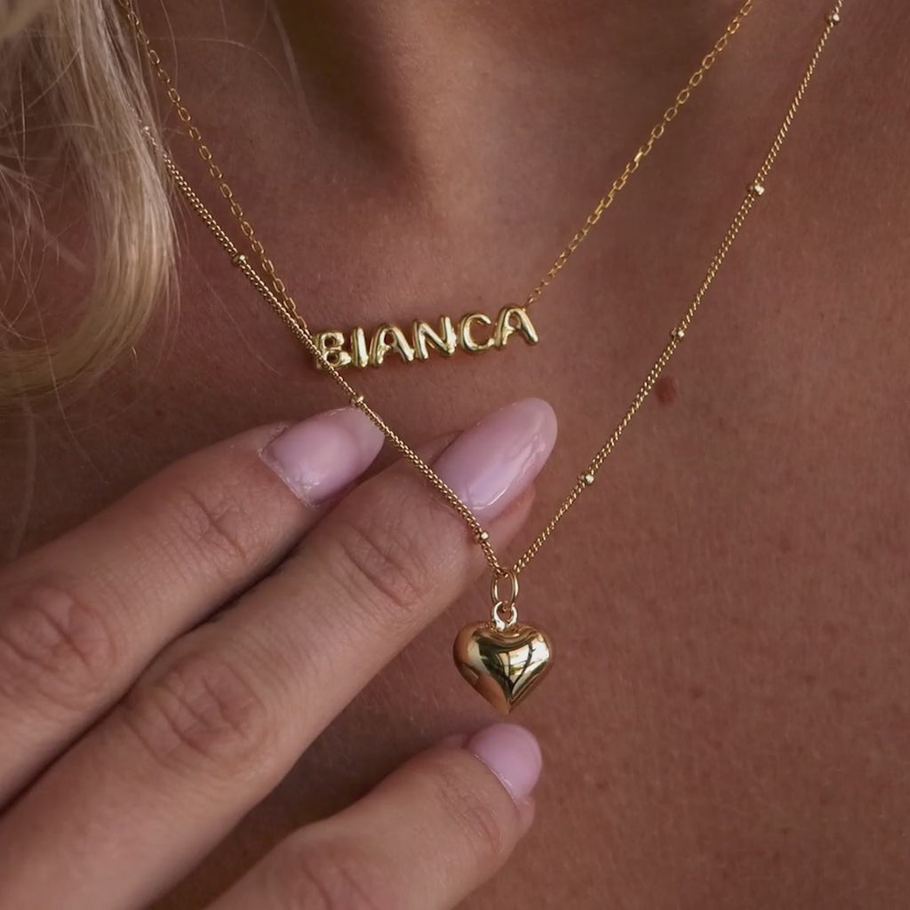 Puff Heart Charm Necklace