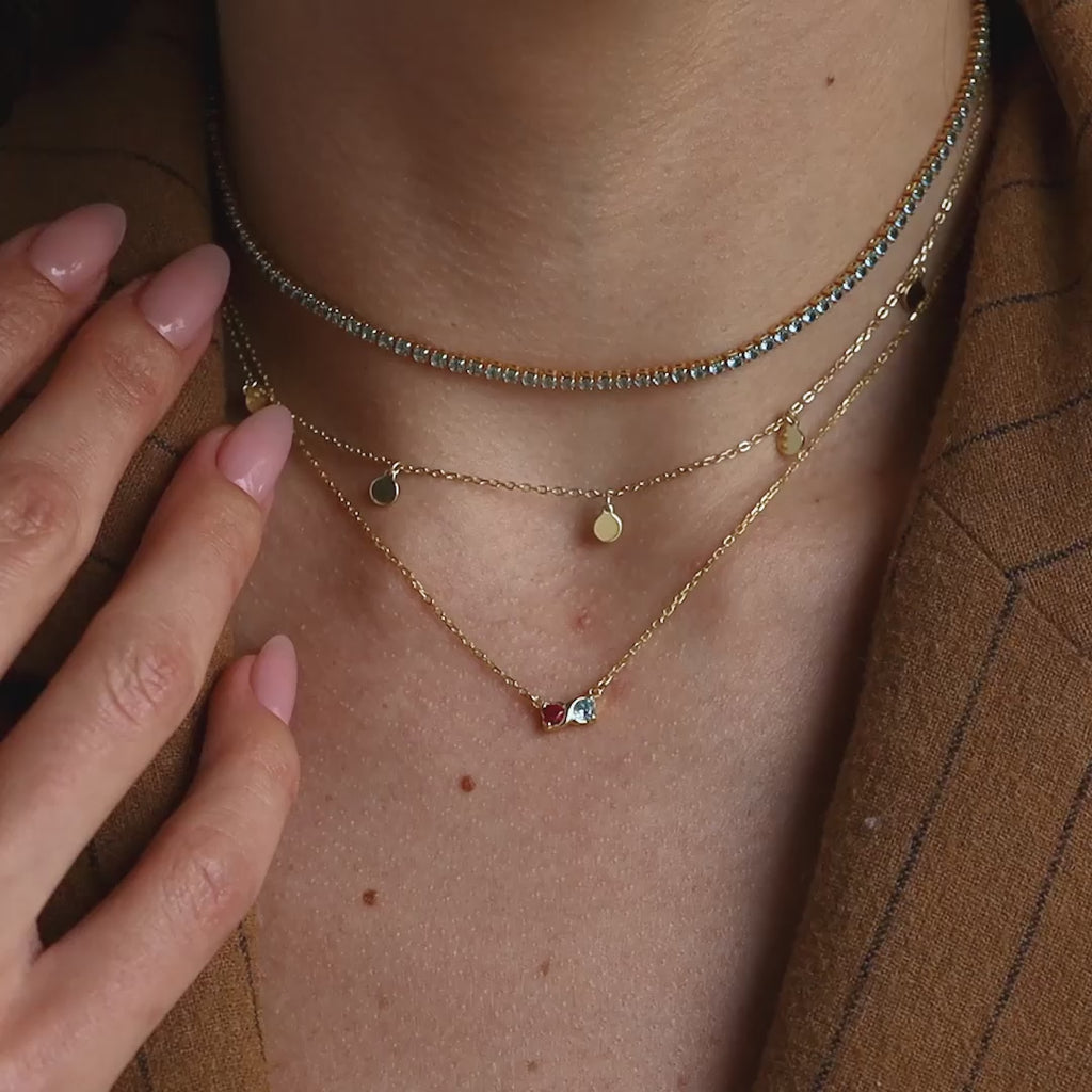 Toi et Moi Infinity Heart Birthstone Necklace