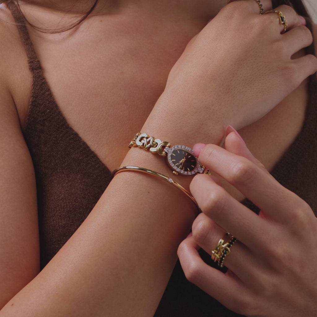 Pave Onyx Timepiece