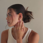 Bague chevalière en forme de cœur avec deux pierres de naissance