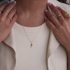 Toi et Moi Tapered Birthstone Necklace