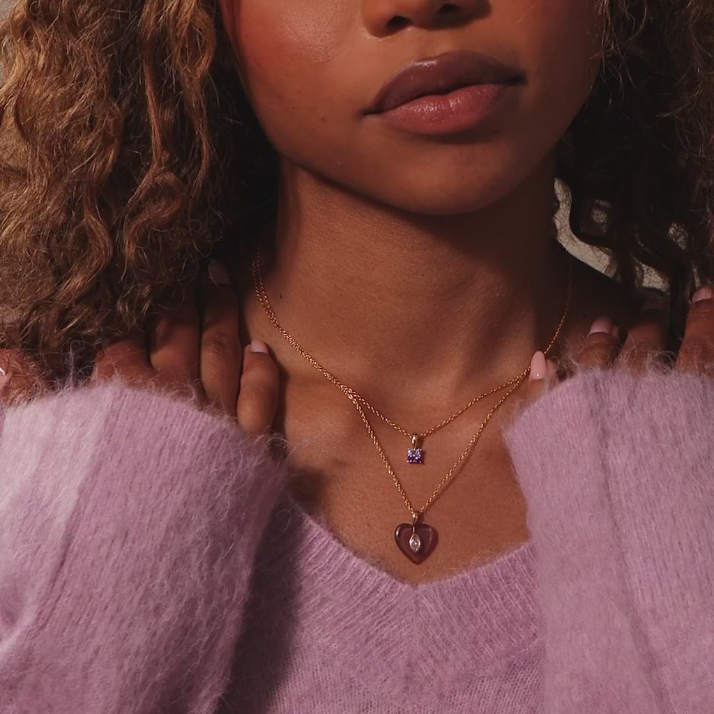 Ombre Sapphire Flower Necklace