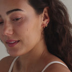Créoles en forme de cœur en tourmaline rose
