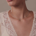 Mixed Metal Ruby Flower Necklace