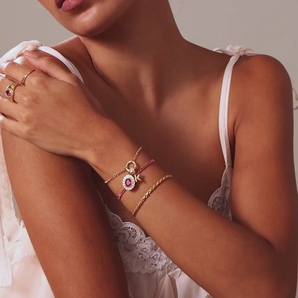Heirloom Ruby Charm in Silver