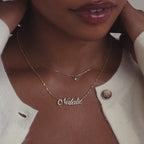 Collier goutte avec pierre de naissance baguette