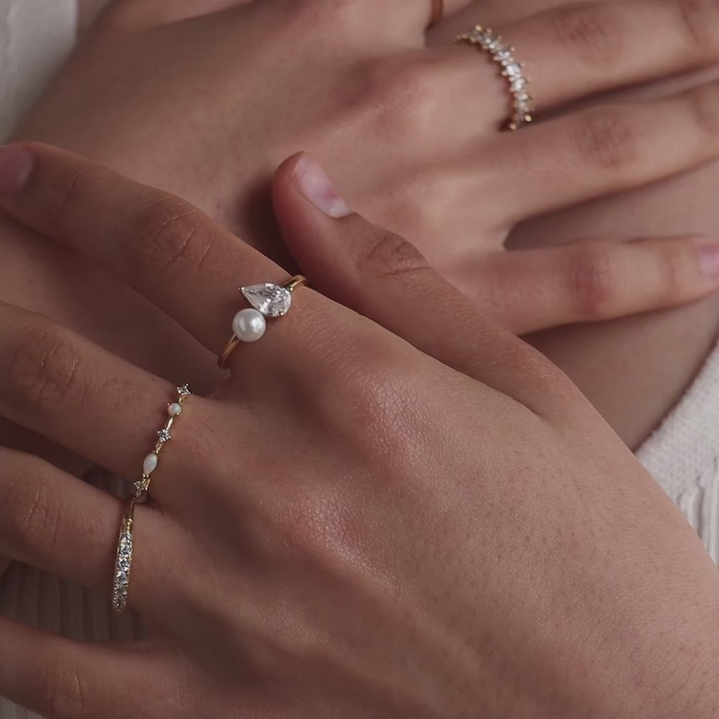 Pearl Diamond Ring