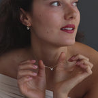 Diamond Bow Necklace & Earrings Set in 18K Gold