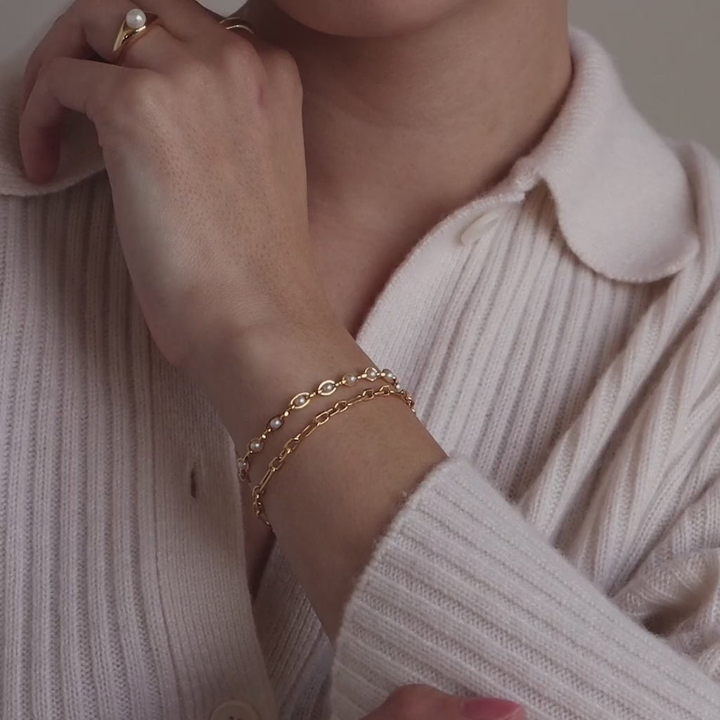 Eternity Pearl Bracelet in Silver