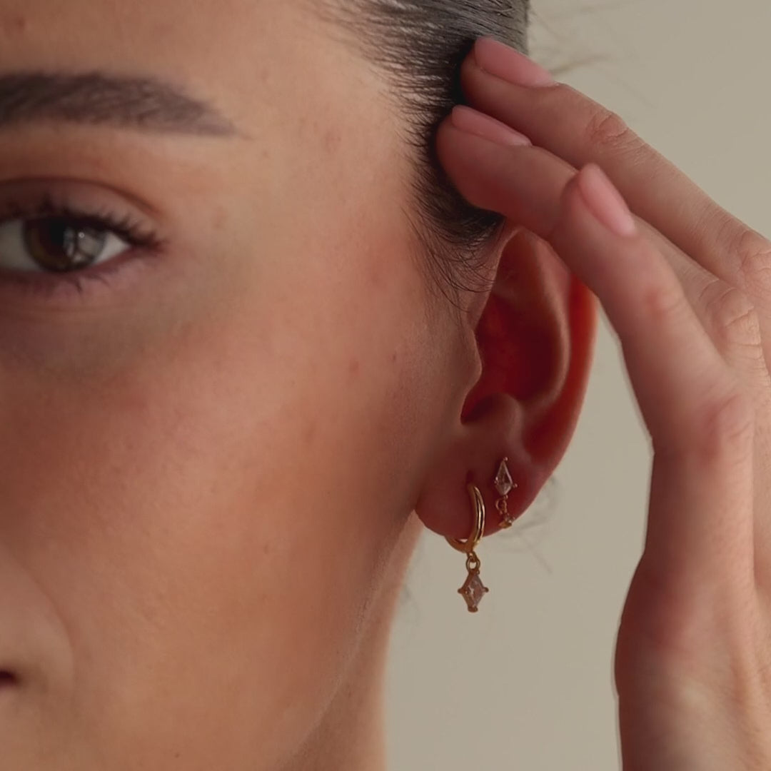 Diamond Kite Drop Earrings
